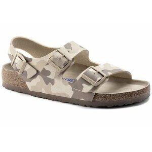 NEW BIRKENSTOCK MILANO SOFT FOOTBED BIRKO-FLOR DESERT SOIL GRAY/TAUPE SZ 9 US